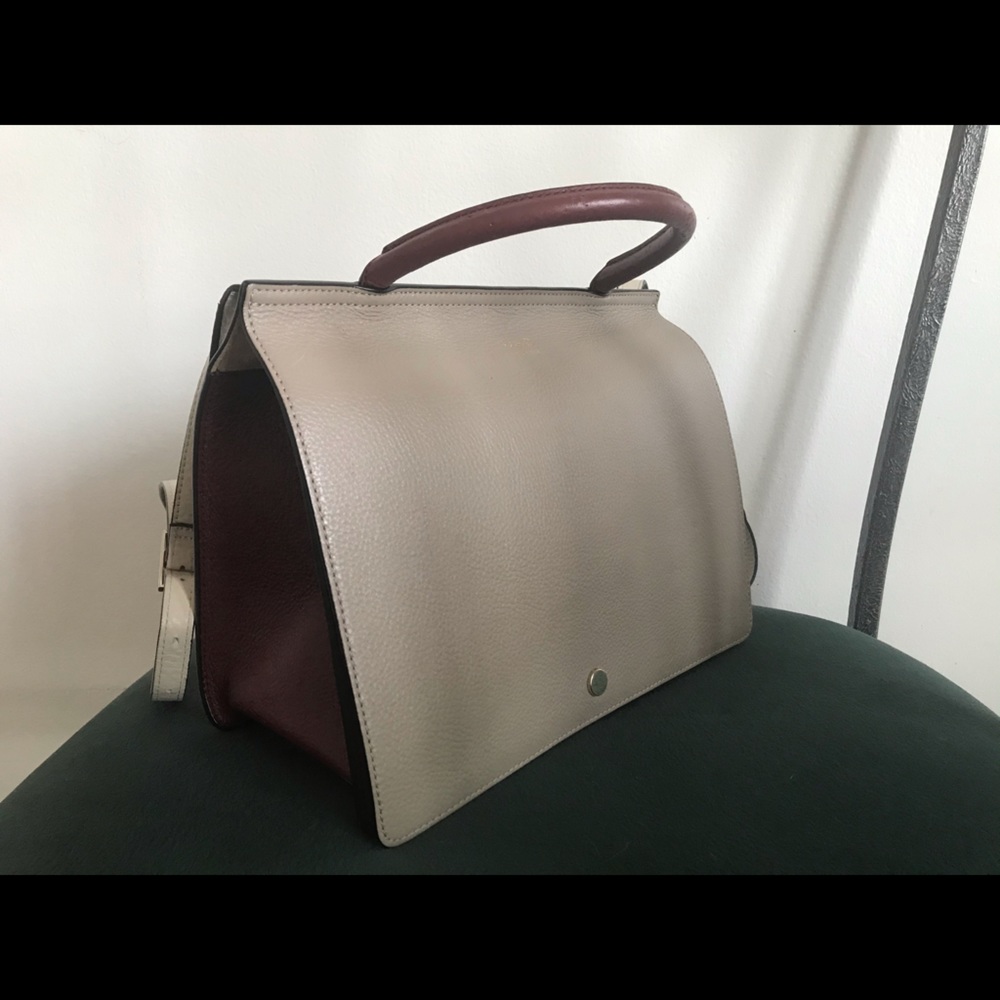 OAD Prism Crossbody Burgundy and Beige Purse